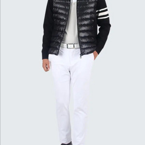 TG골프 남성 니트 배색 구스다운 경량패딩 100