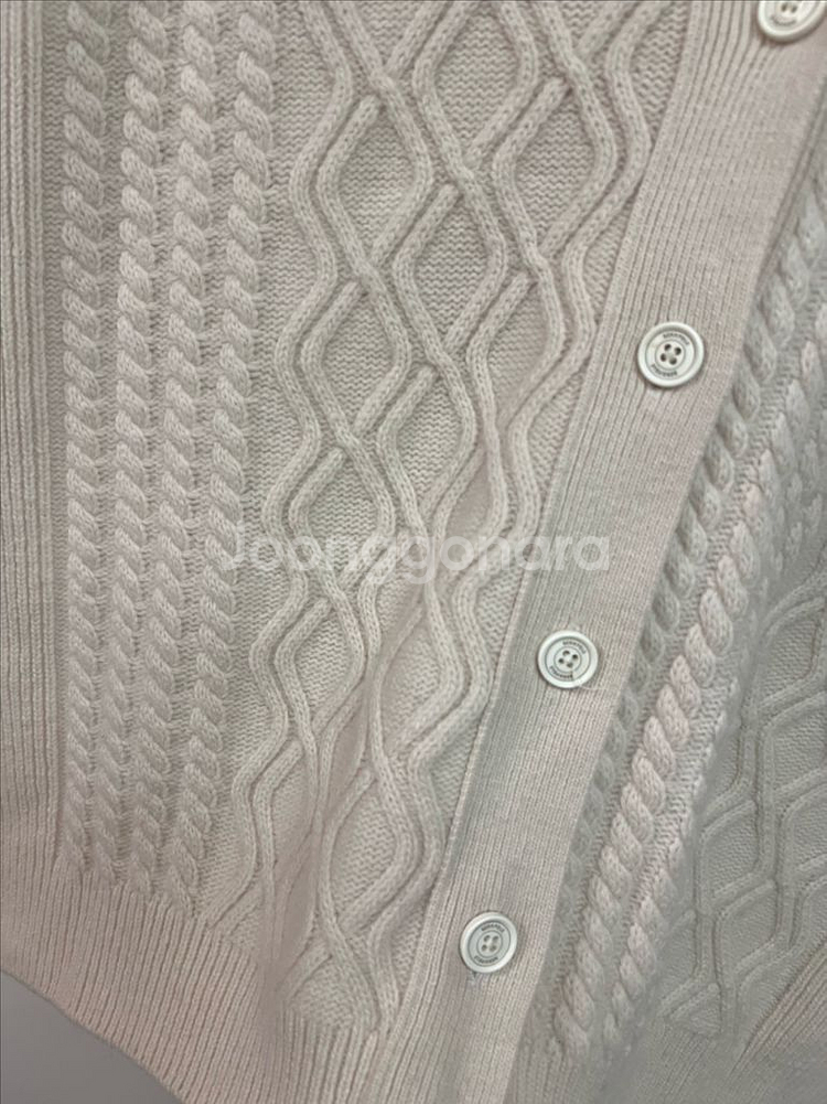 21년 빈폴레이디스 울 캐시미어 투웨이 니트 베스트 조끼 꽈배기 브이넥 가디건--5