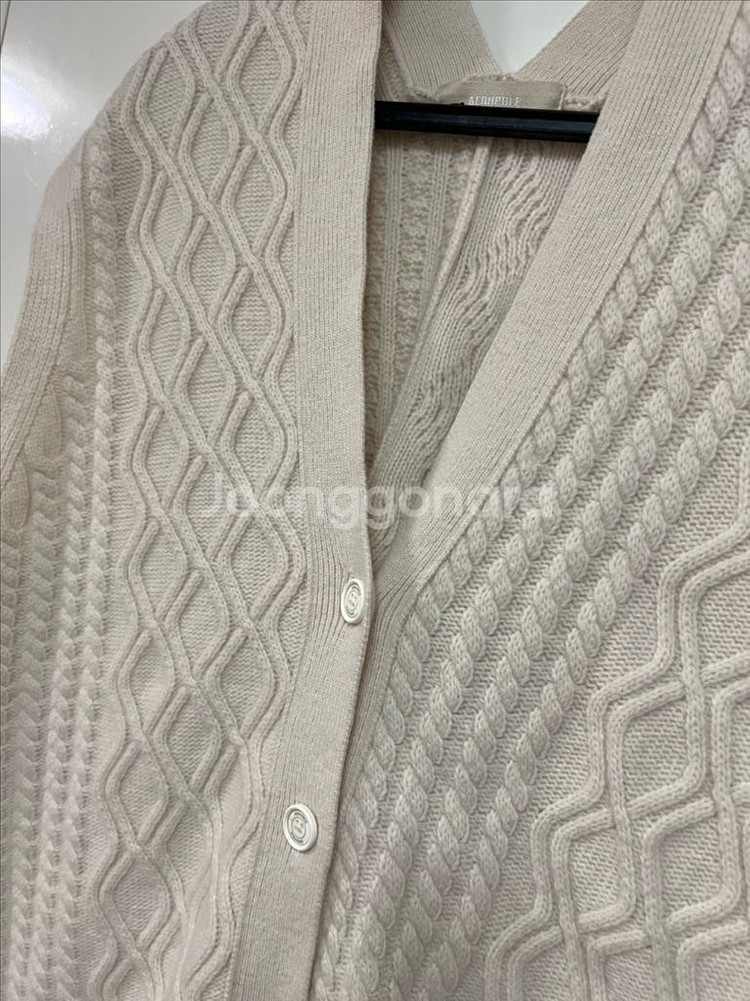 21년 빈폴레이디스 울 캐시미어 투웨이 니트 베스트 조끼 꽈배기 브이넥 가디건--4