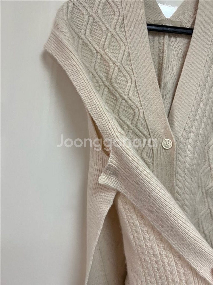 21년 빈폴레이디스 울 캐시미어 투웨이 니트 베스트 조끼 꽈배기 브이넥 가디건--12