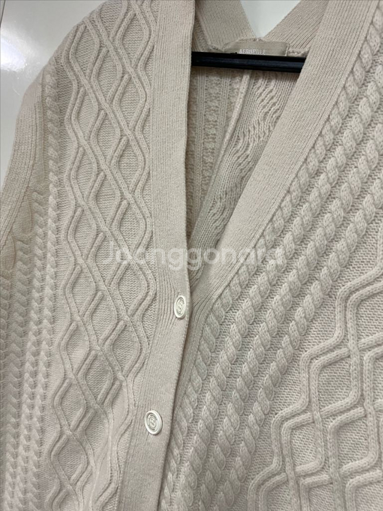 21년 빈폴레이디스 울 캐시미어 투웨이 니트 베스트 조끼 꽈배기 브이넥 가디건--14