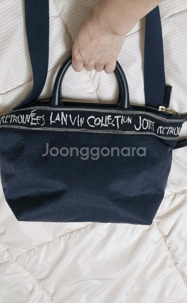 랑방 레터링 우븐 크로스백--2