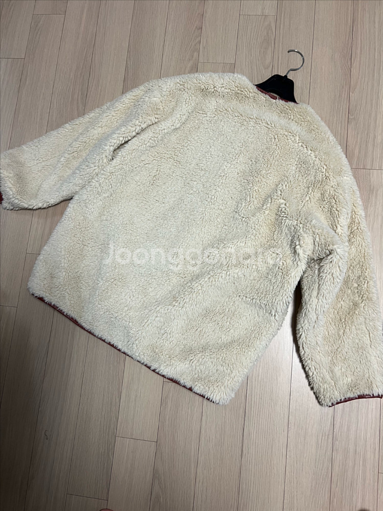 마쥬 MAJE 시어링 자켓 덤블 양털 뽀글이 부클 점퍼 숏 하프코트 아이보리--13