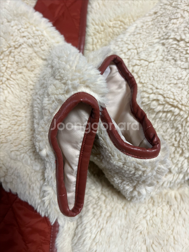 마쥬 MAJE 시어링 자켓 덤블 양털 뽀글이 부클 점퍼 숏 하프코트 아이보리--15