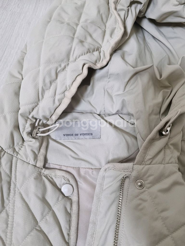 보브 퀼팅 후드 패딩--5