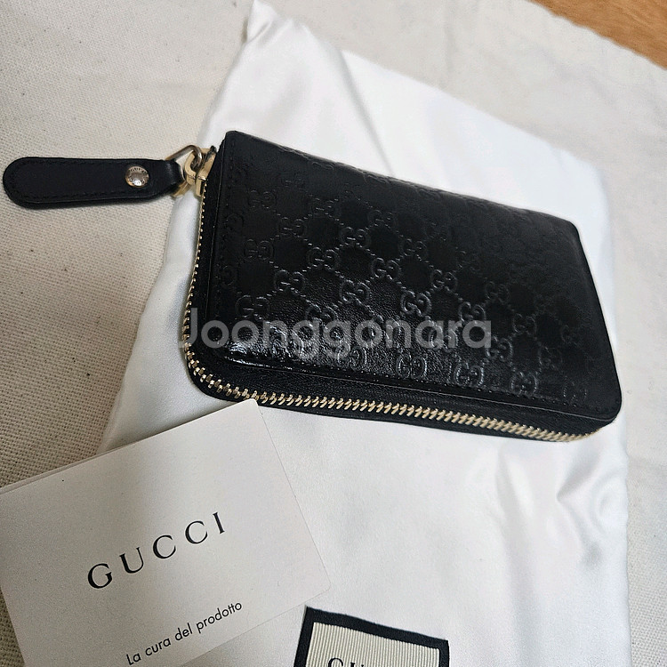 구찌 GG 패턴 지퍼 장지갑--2