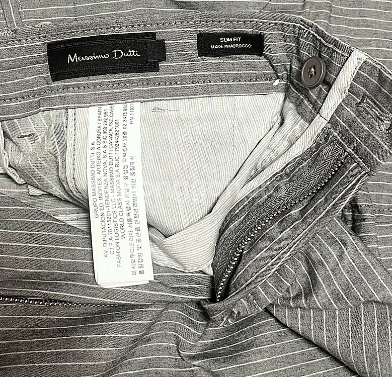 [새상품]마시모두띠 그레이 스트라이프팬츠 30사이즈--4