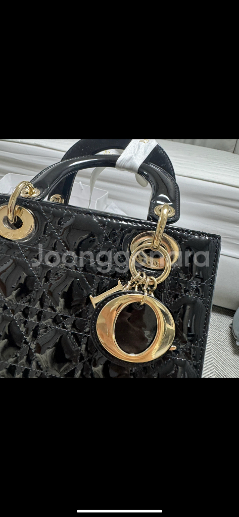 정품 디올 레이디백 스몰 페이던트 블랙 (이너백 증정)--1