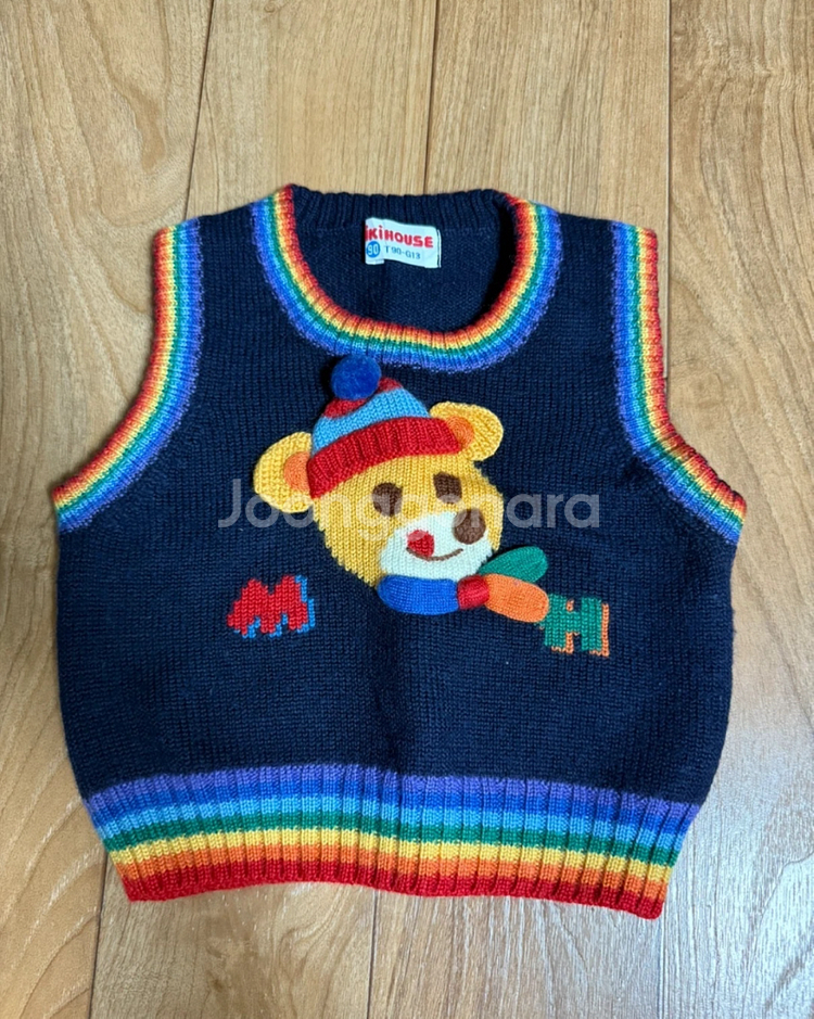 미키하우스 니트 조끼 80--0