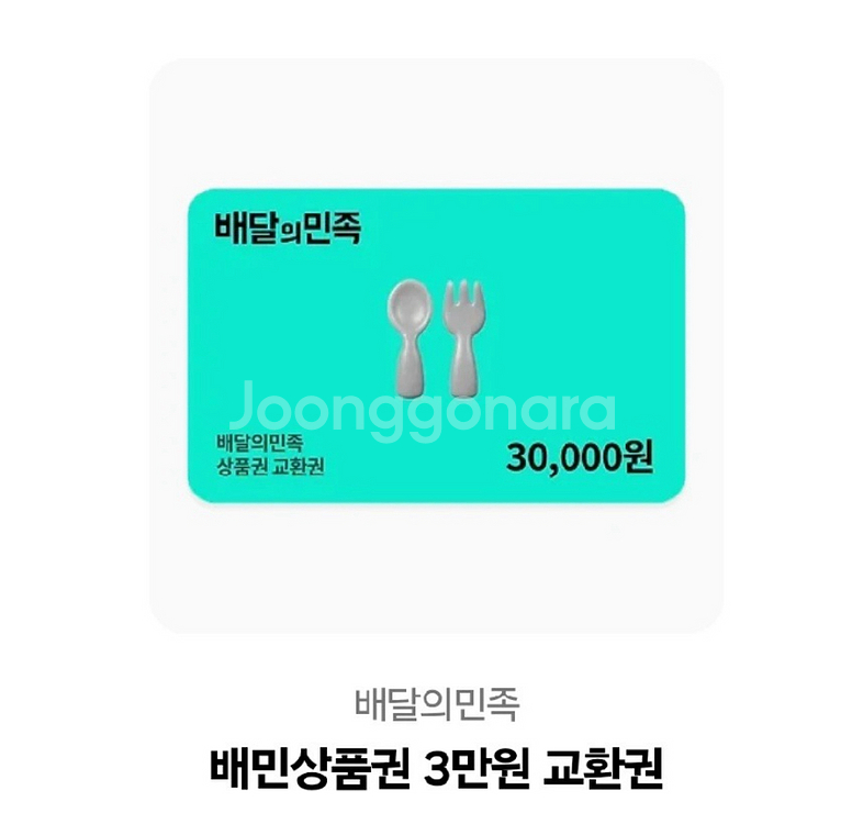 배달의민족 상품권 3만원권--0