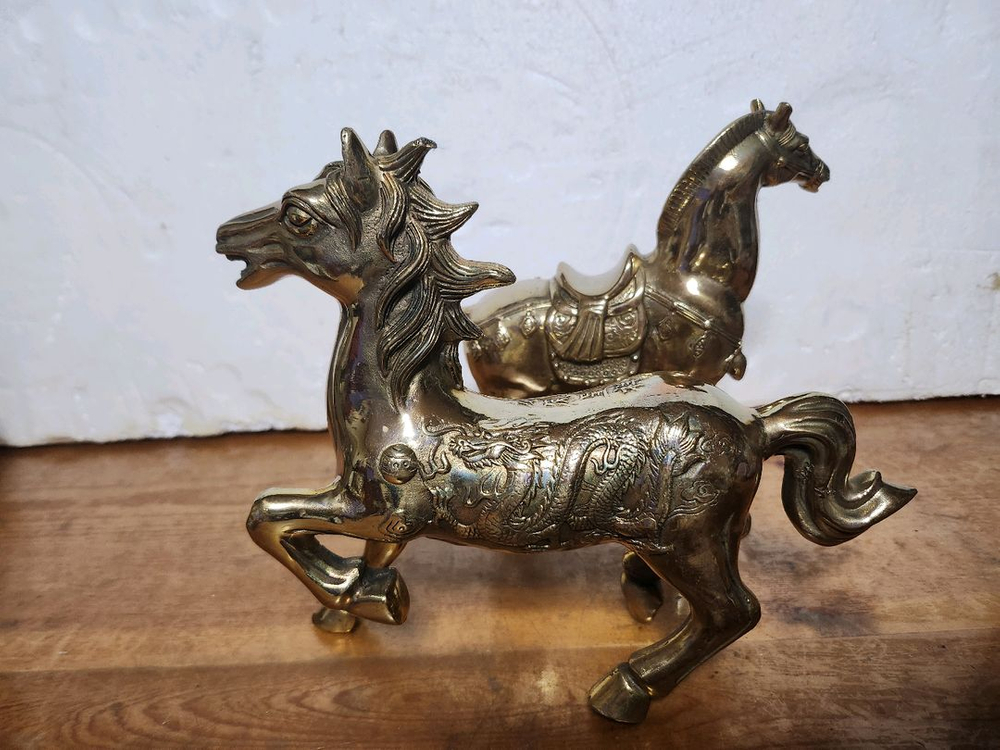 황동 용마 브론즈 2점 이미지