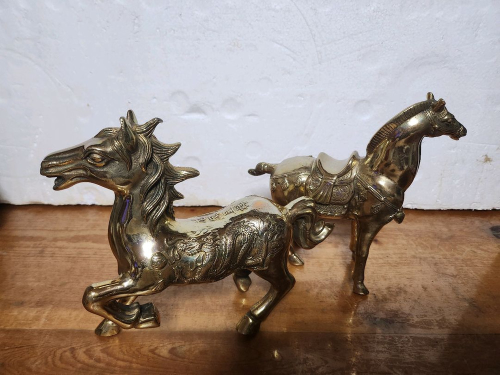 황동 용마 브론즈 2점 이미지