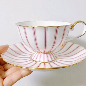 [1조 가격]빈티지 노리다케 핑크 리본 스티치 패턴 찻잔 겸 커피잔