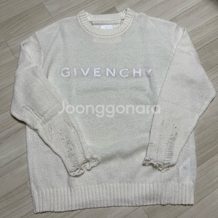 [빈티지]지방시 화이트 데미지 니트 스웨터 L (100-105)--0