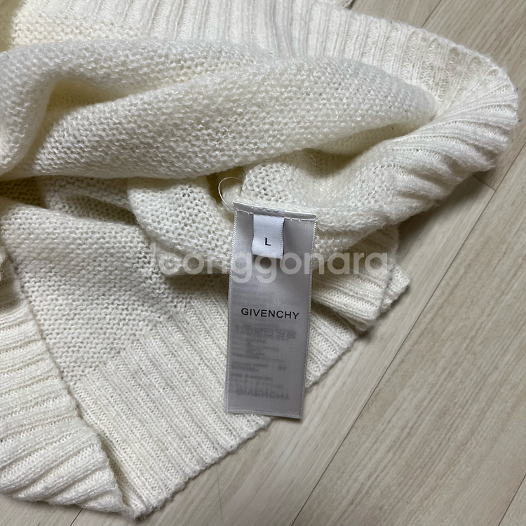 [빈티지]지방시 화이트 데미지 니트 스웨터 L (100-105)--4