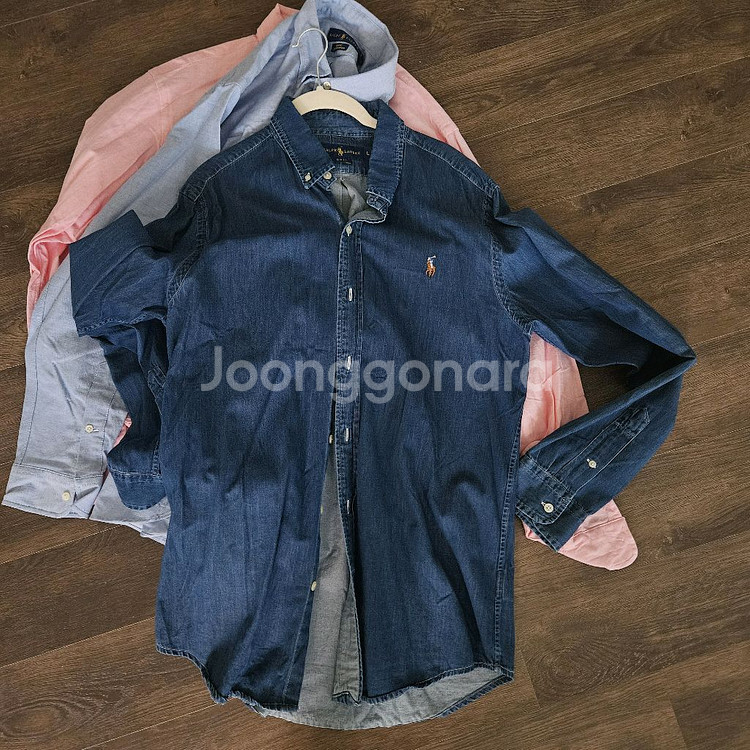 [3세트]폴로 랄프로렌 옥스퍼드 셔츠 L사이즈 데님, 블루, 핑크--6