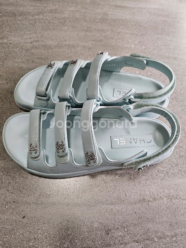 샤넬 트리플 벨크로 샌들 36.5 (G45628)--2