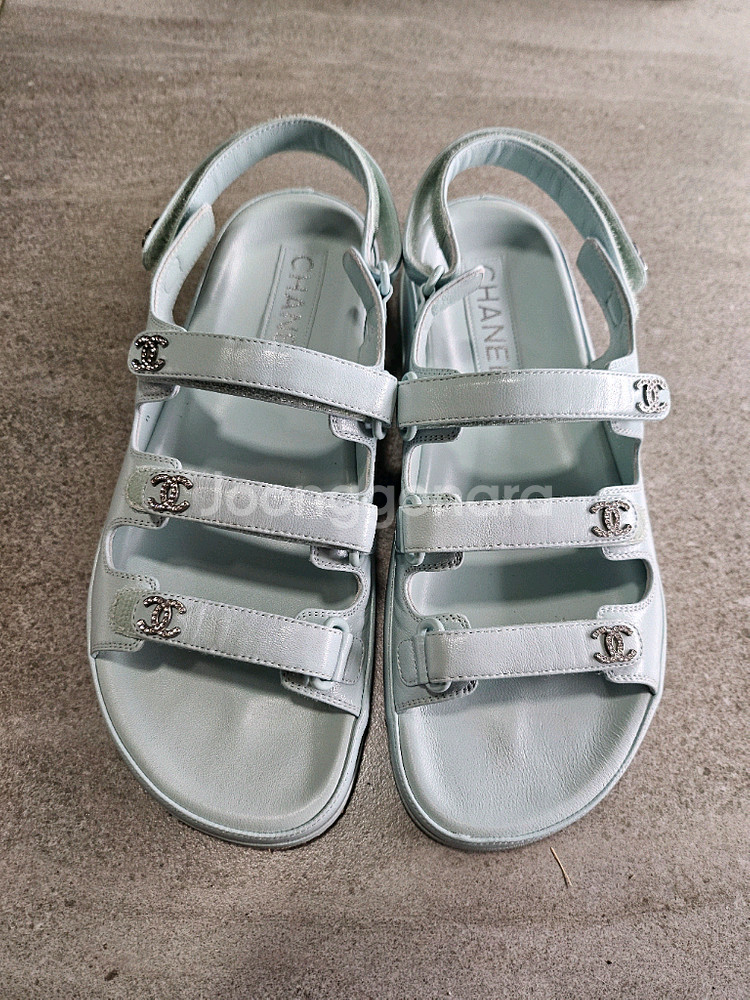 샤넬 트리플 벨크로 샌들 36.5 (G45628)--0