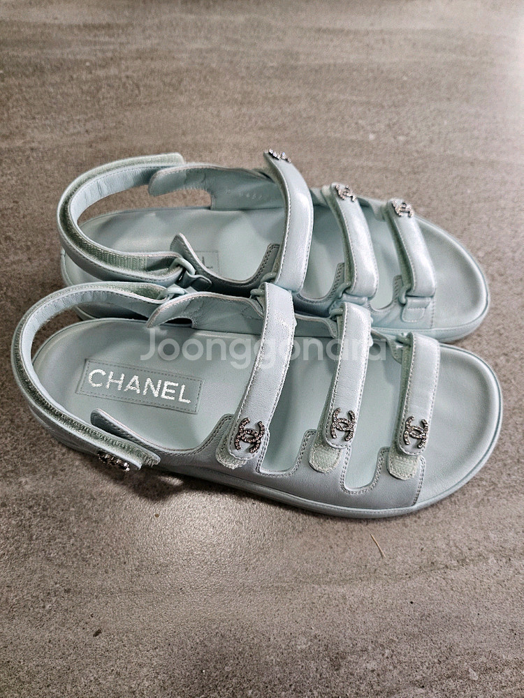 샤넬 트리플 벨크로 샌들 36.5 (G45628)--3