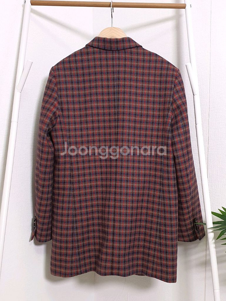 산드로 체크 울 더블코트자켓--5