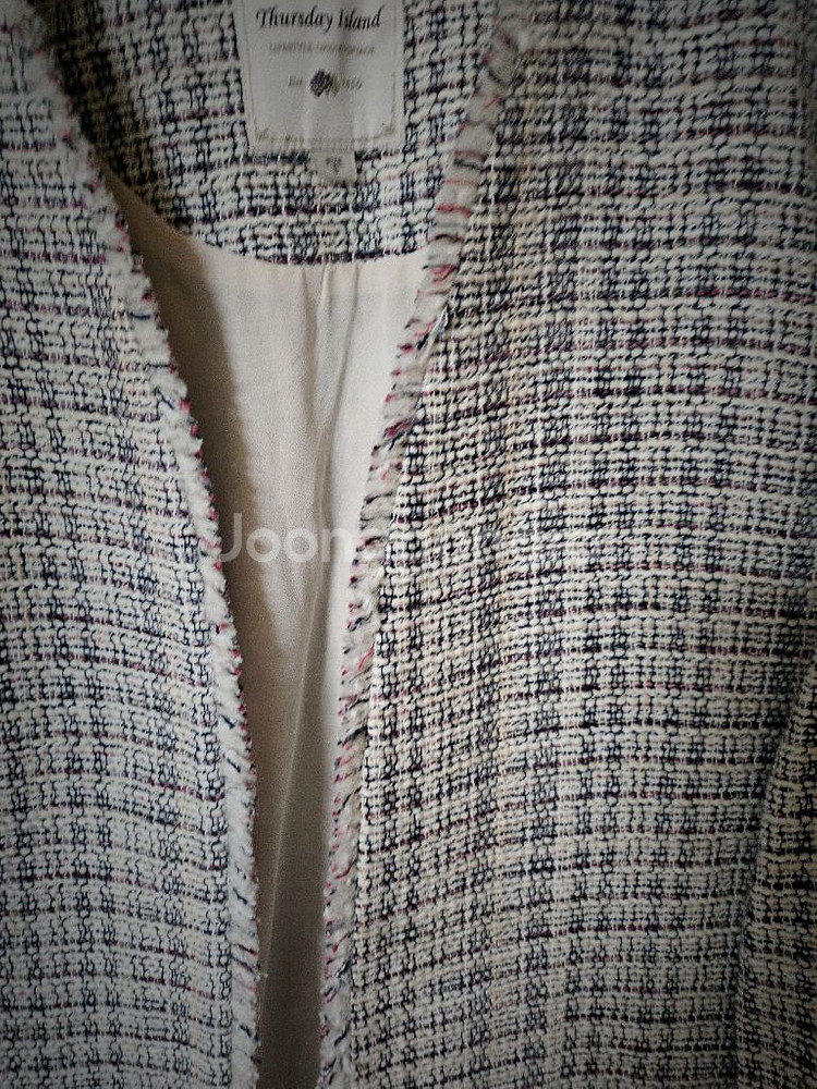 써스데이아일랜드 트위드자켓 S 55사이즈--2