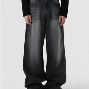 DNSR 디앤에스알 시그니처 와이드 데님 팬츠 블랙xl