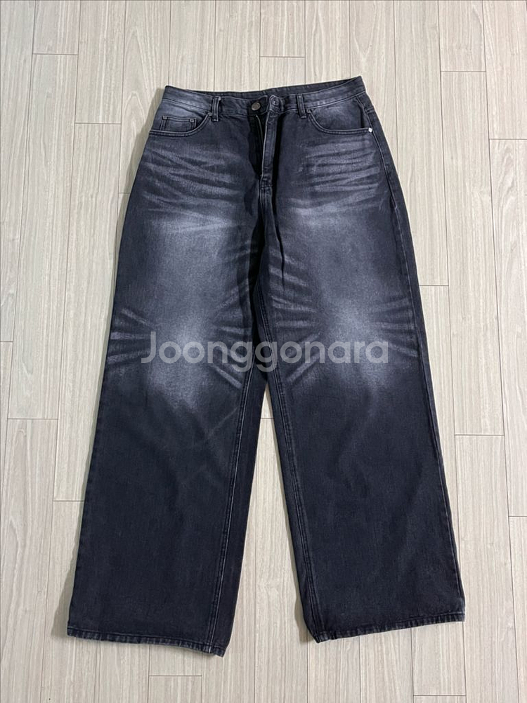 DNSR 디앤에스알 시그니처 와이드 데님 팬츠 블랙xl--1