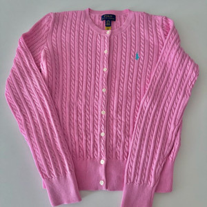 폴로 빅걸즈 미니 케이블 가디건 하버핑크 L