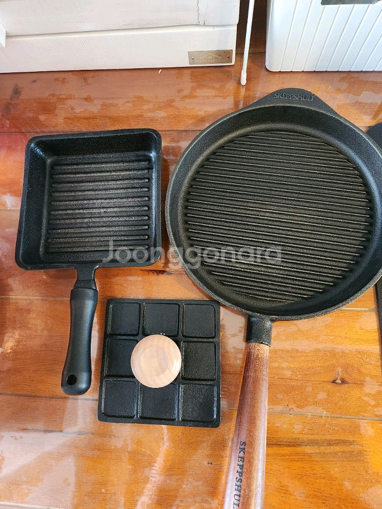 무쇠 주물 스켑슐트 그릴 놀프로 파니니팬 일괄--0