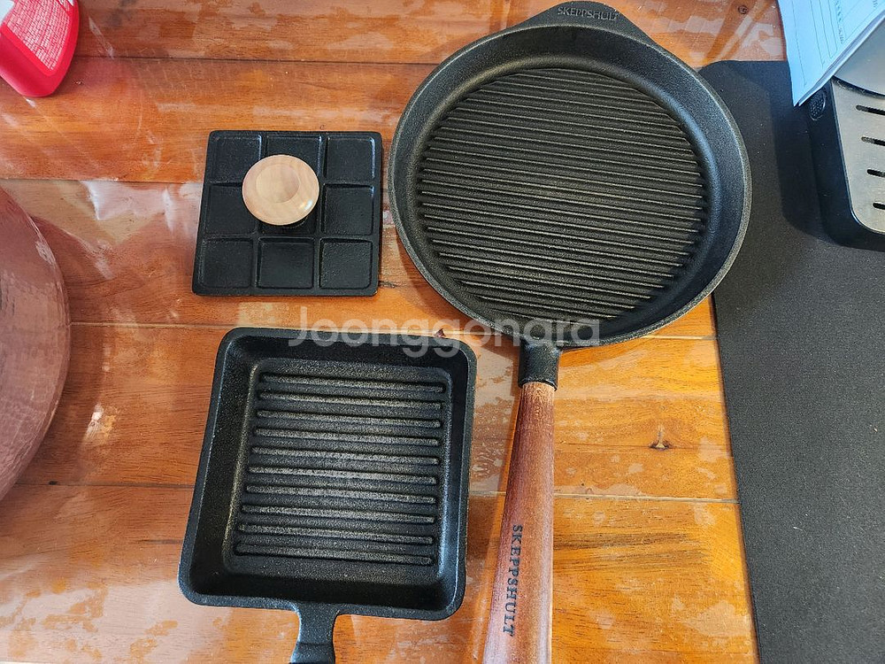 무쇠 주물 스켑슐트 그릴 놀프로 파니니팬 일괄--1