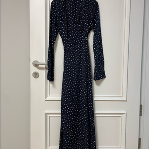 프로스트제이 네이비 도트 롱 랩 원피스