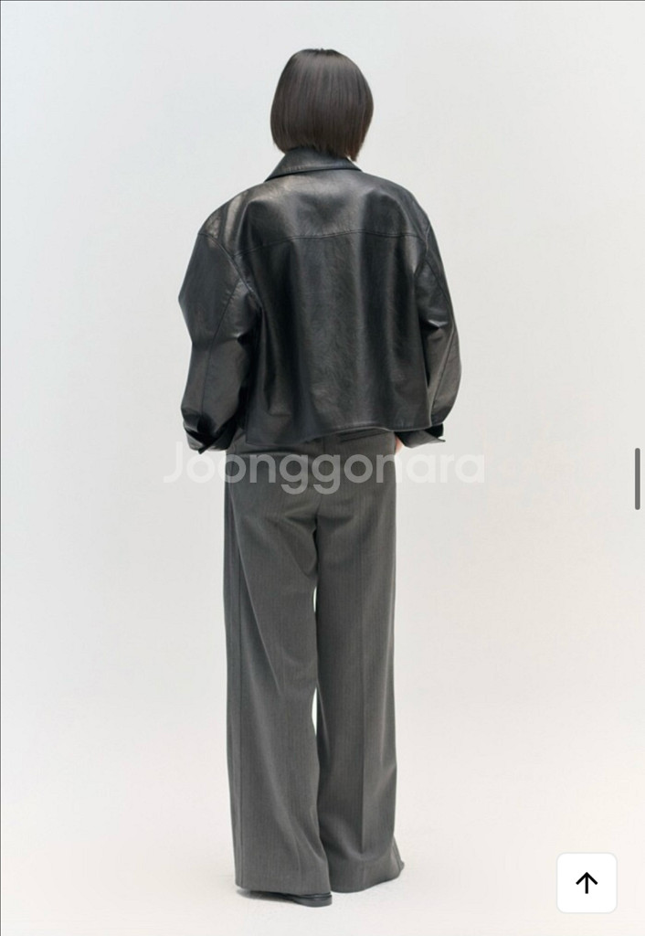 [Nilby P] 닐바이피 가죽 자켓 레더 크롭 자켓 블랙 34--9