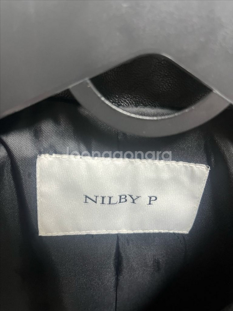 [Nilby P] 닐바이피 가죽 자켓 레더 크롭 자켓 블랙 34--8