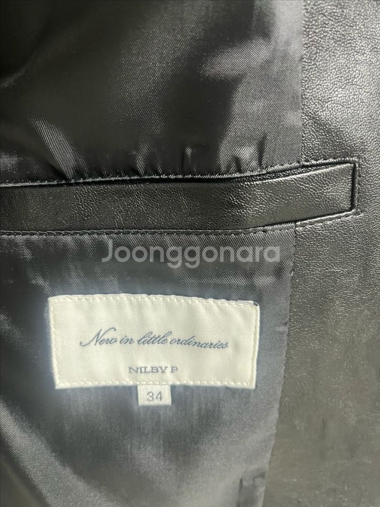 [Nilby P] 닐바이피 가죽 자켓 레더 크롭 자켓 블랙 34--7