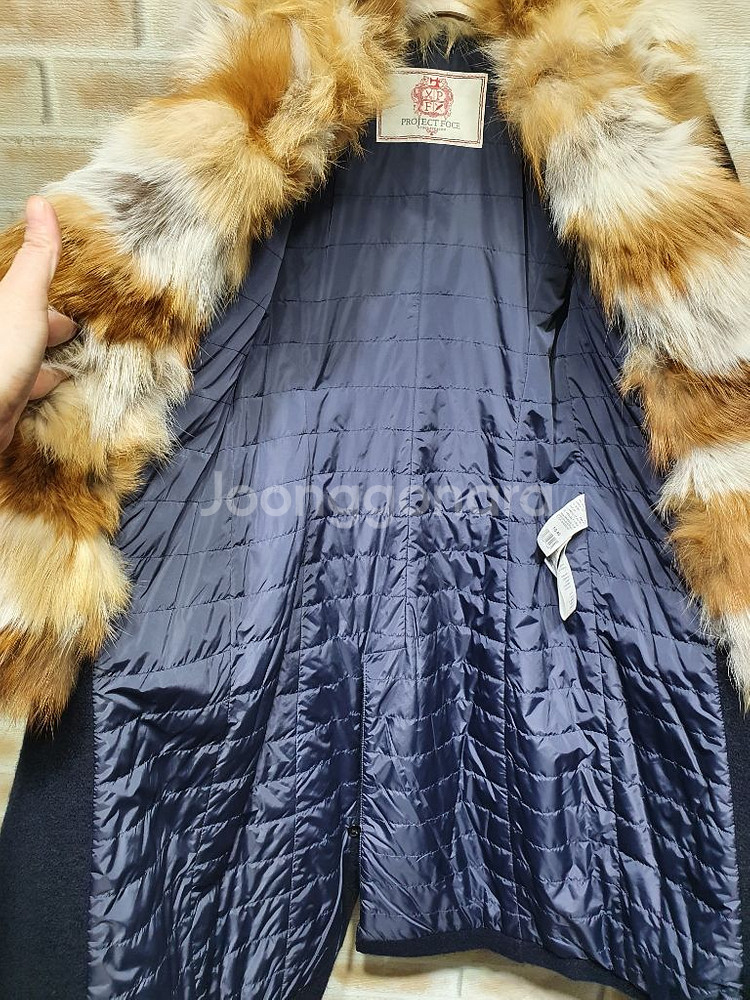 프로젝트포체 이태리 정품 폭스퍼 카라 울 롱코트 55--6