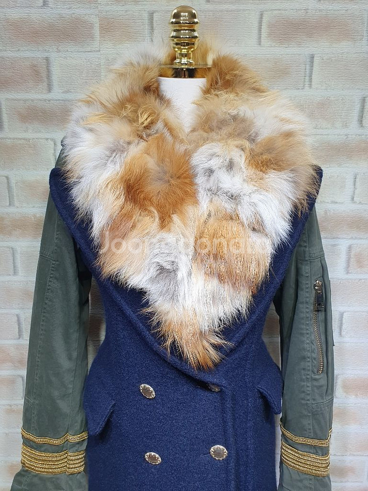 프로젝트포체 이태리 정품 폭스퍼 카라 울 롱코트 55--7