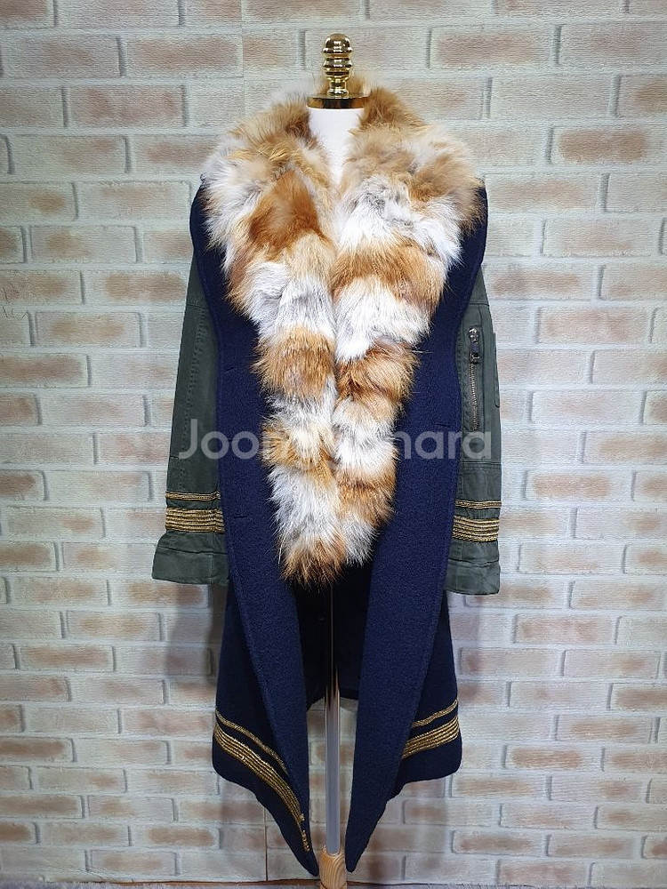 프로젝트포체 이태리 정품 폭스퍼 카라 울 롱코트 55--8