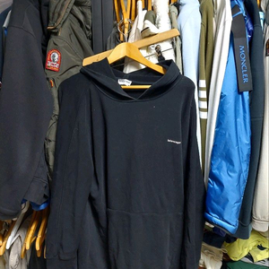 발렌시아가 스몰 로고 블랙 후드티 실측 105-110 백화점판