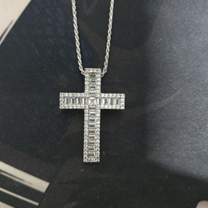 실버 은목걸이 크리스탈펜던트