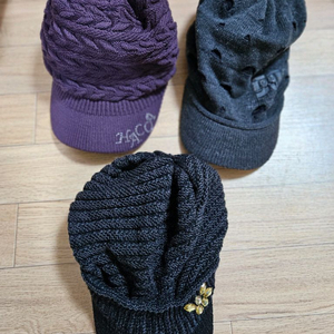 여성 니트 비니 3개 세트