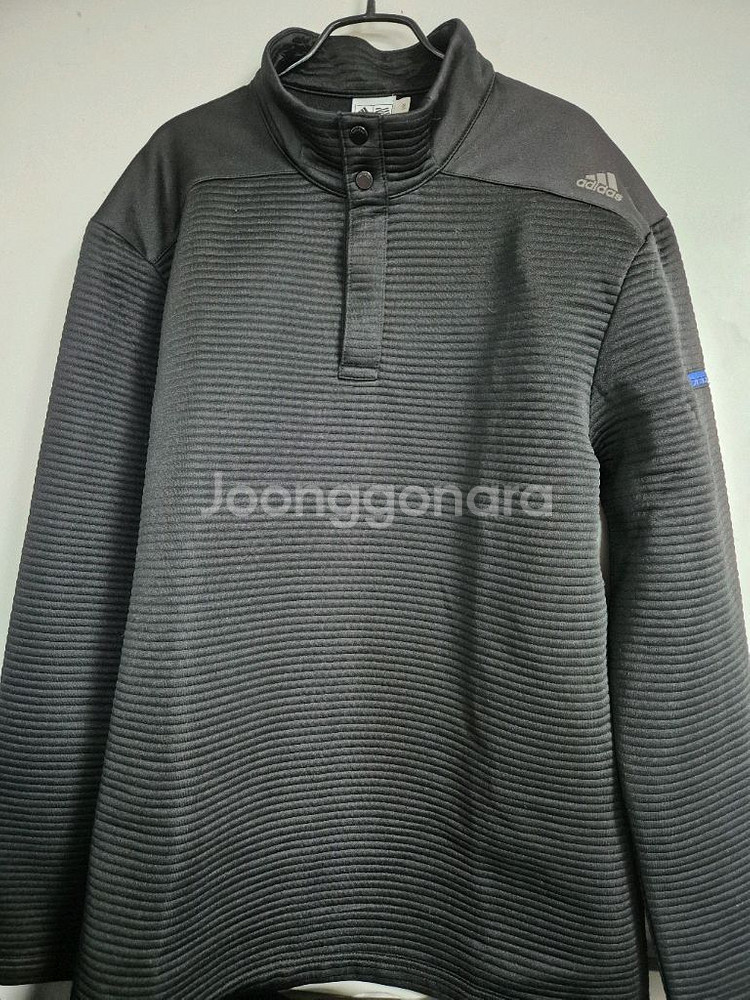 아디다스 골프 반집업 기모 티셔츠--1