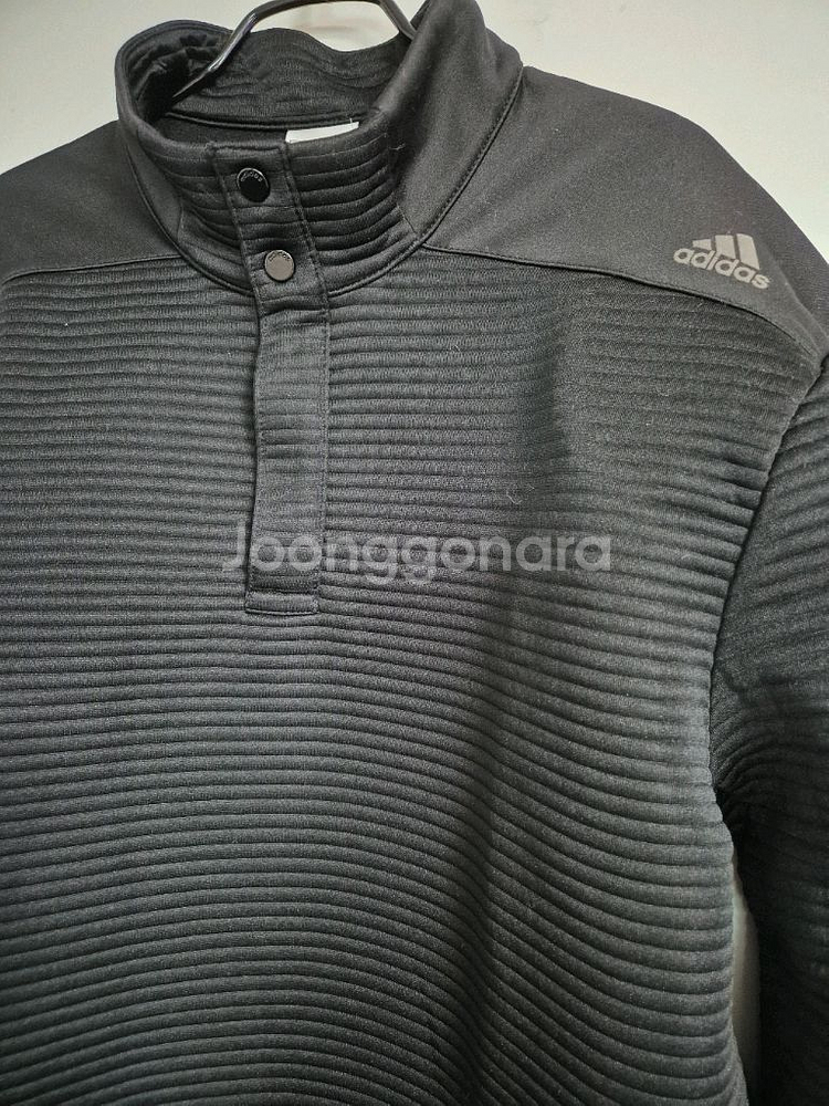 아디다스 골프 반집업 기모 티셔츠--2