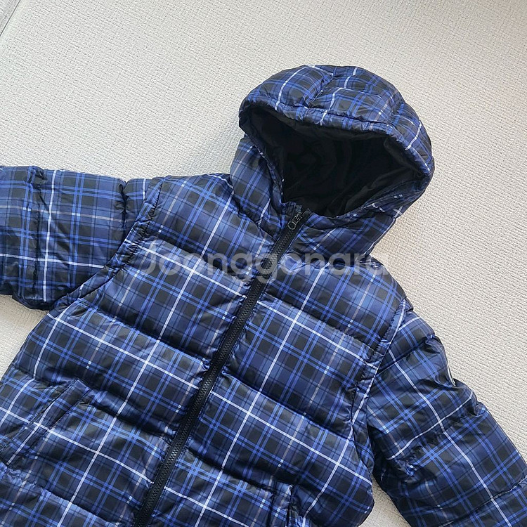 남아패딩 150 레노마 체크블루 조끼가능--0