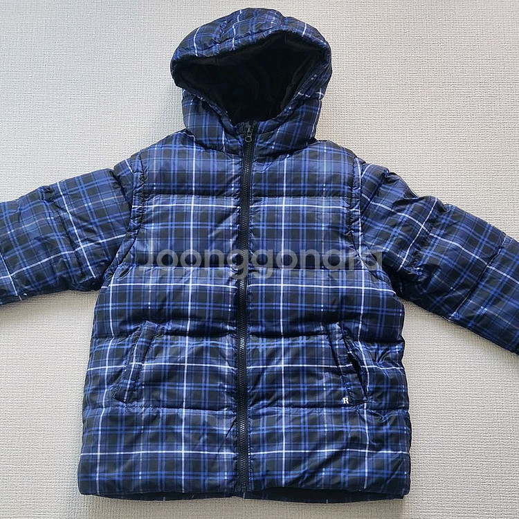 남아패딩 150 레노마 체크블루 조끼가능--2