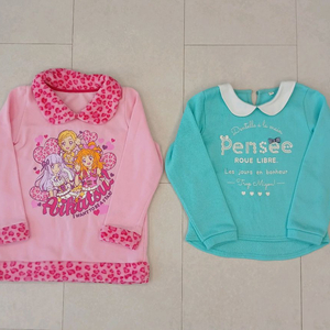 여아 기모 티셔츠 130