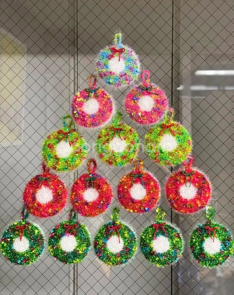 크리스마스수세미 리스수세미 개별포장--0