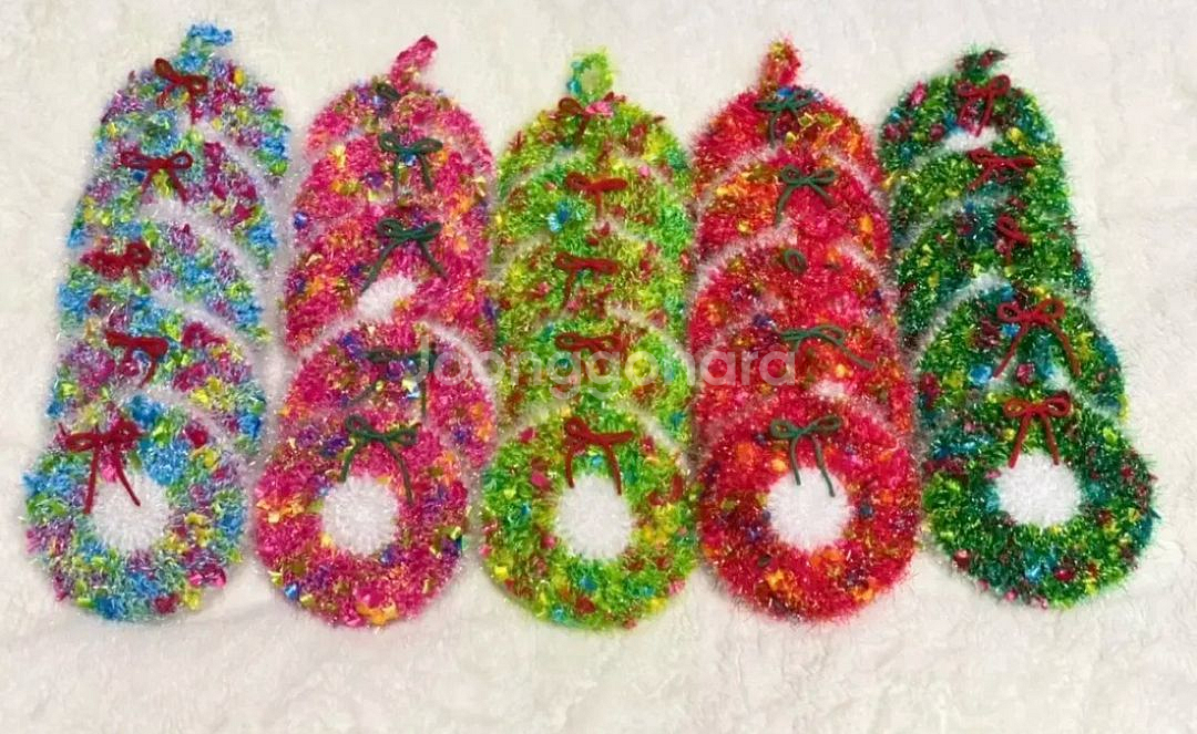 크리스마스수세미 리스수세미 개별포장--1