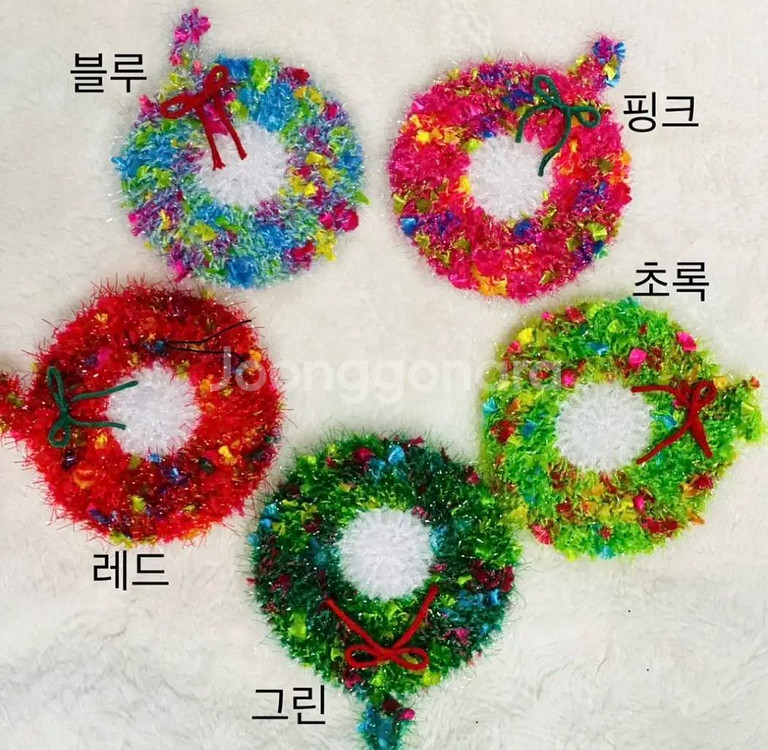 크리스마스수세미 리스수세미 개별포장--2