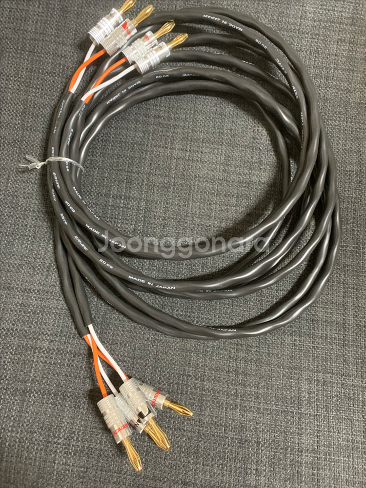 일제 카나레 스피커케이블 2.5미터 1조 금도금단자--0