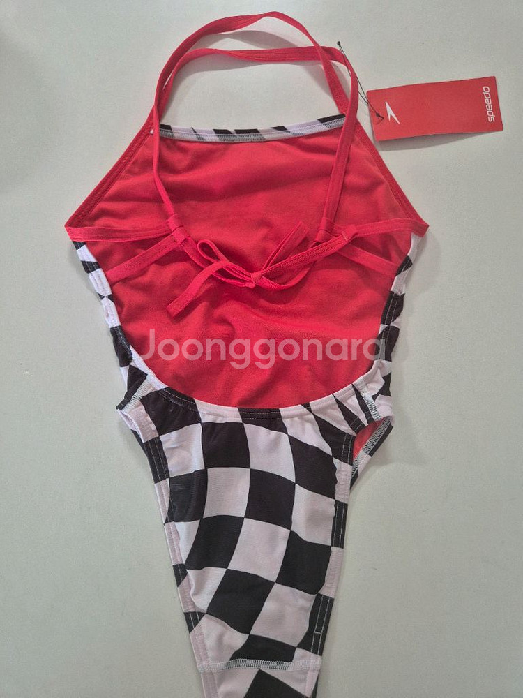 (새상품)스피도 체커보드 수영복 타이백 26--1